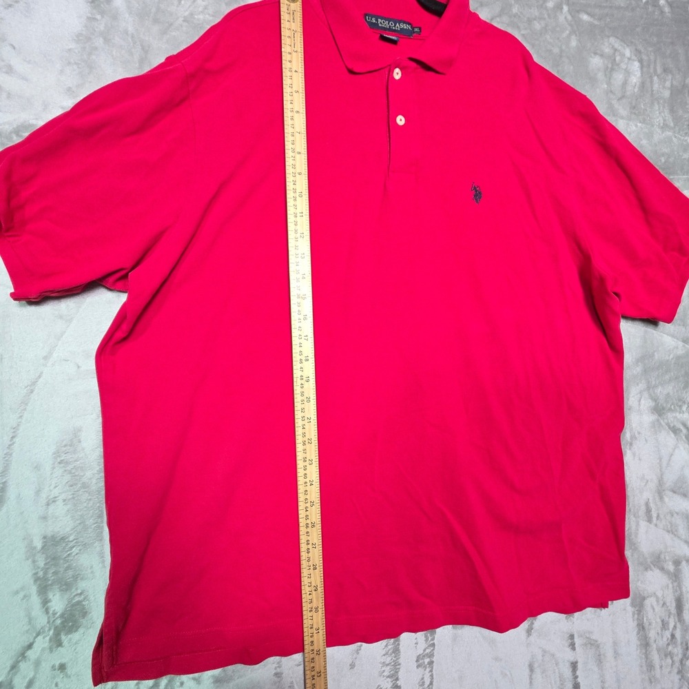 US Polo Assn Mens 3XL Red Short Sleeve Cotton Pique Polo Shirt Logo - Picture 4 of 7